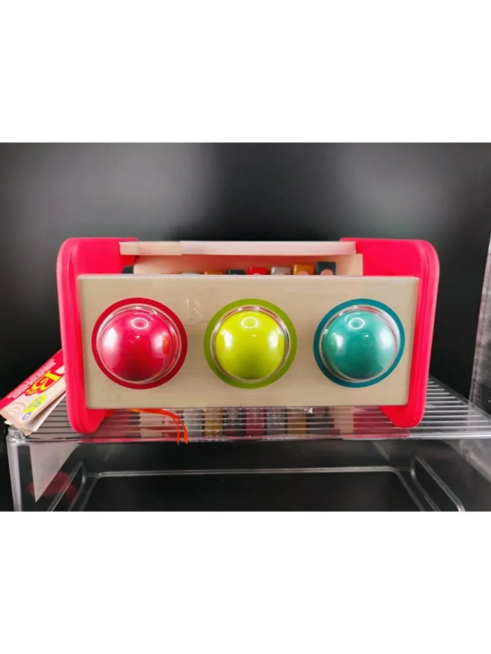 Whale-Themed Baby Xylophone Pound Toy Red Frame & Wooden Base